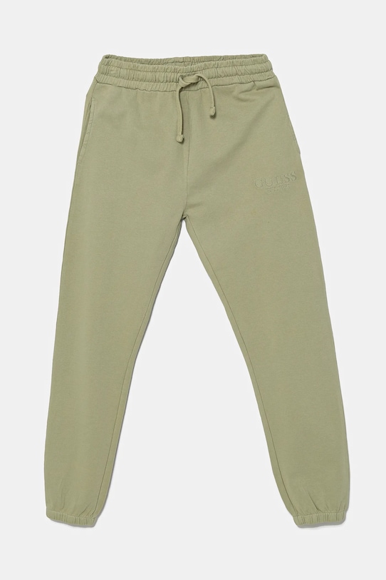 

Детские хлопковые спортивные брюки Guess, зеленый