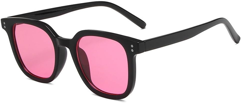 

Модные квадратные солнцезащитные очки для женщин, прозрачные линзы цвета океана, защита от УФ-излучения UV400, для мужчин, ретро-стиль, декор с заклепками, оранжевые и розовые солнцезащитные очки WNCKSQ, Black Pink