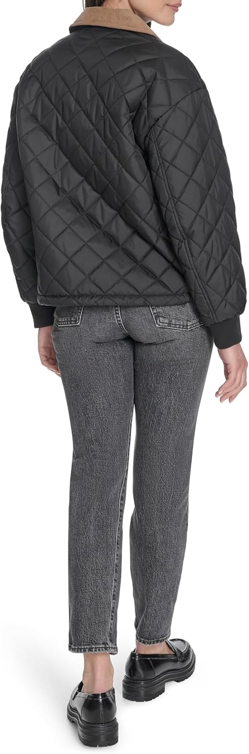 Женская стеганая куртка Levi's Diamond с вельветовым воротником, Black — фото 4