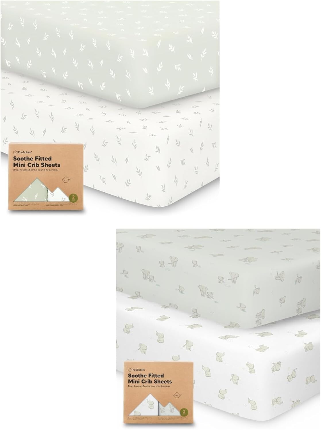 

Комплект из 2 мини-простыней для детской кроватки Keababies