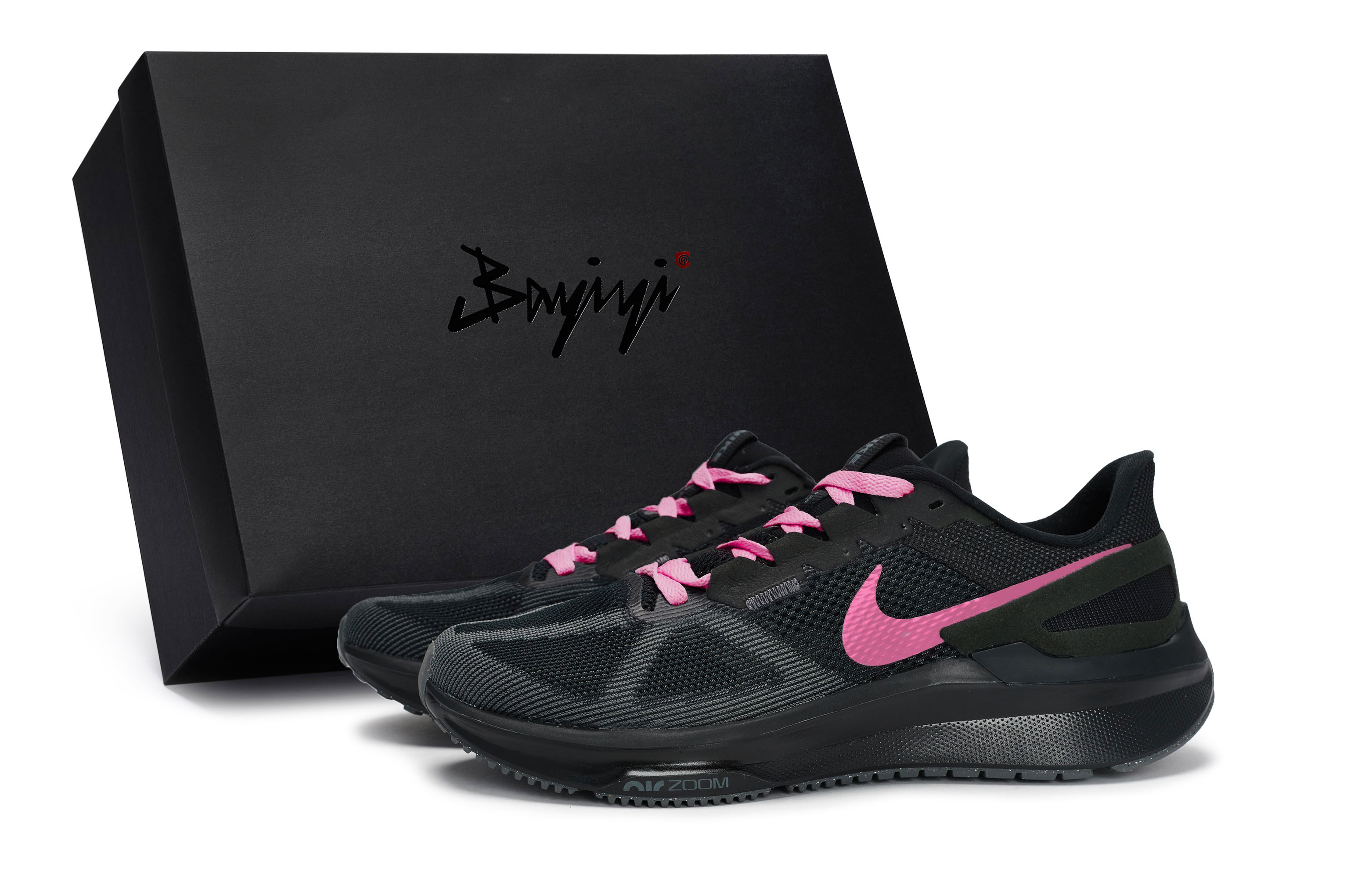 

Nike Кроссовки Zoom Structure 25 с низким верхом, противоскользящие, износостойкие, мужские, цвет: черный, розово-красный