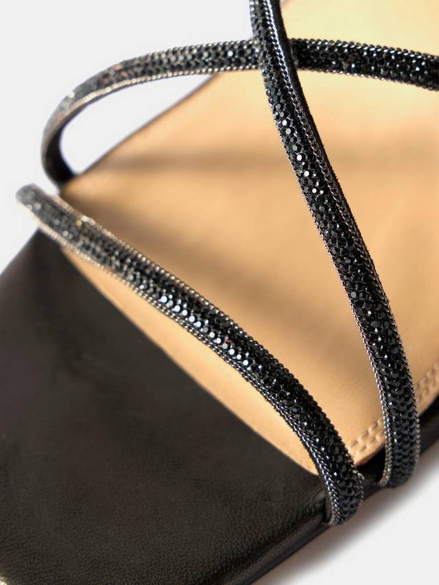 Босоножки-лодочки на тонких ремешках Mint Velvet, Black — фото 3