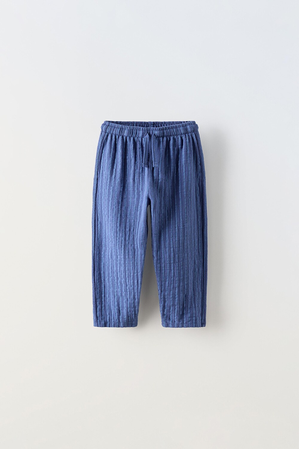 

Полосатые текстурные брюки из ткани ZARA, цвет blues