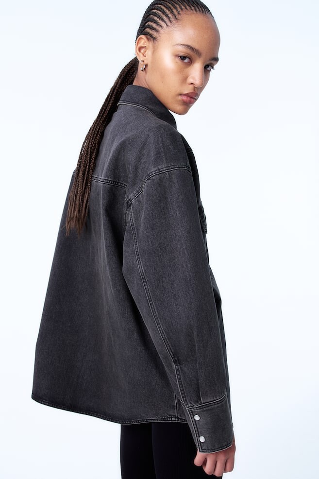

Джинсовая блузка оверсайз H&M, черный