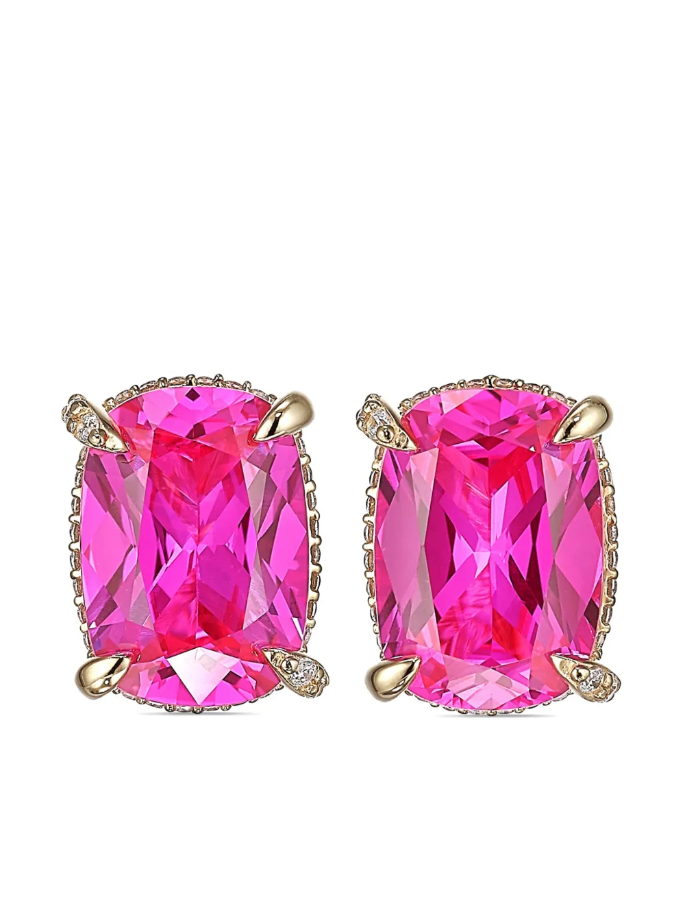 

Серьги Cushion Wing из желтого золота с сапфирами Anabela Chan, розовый