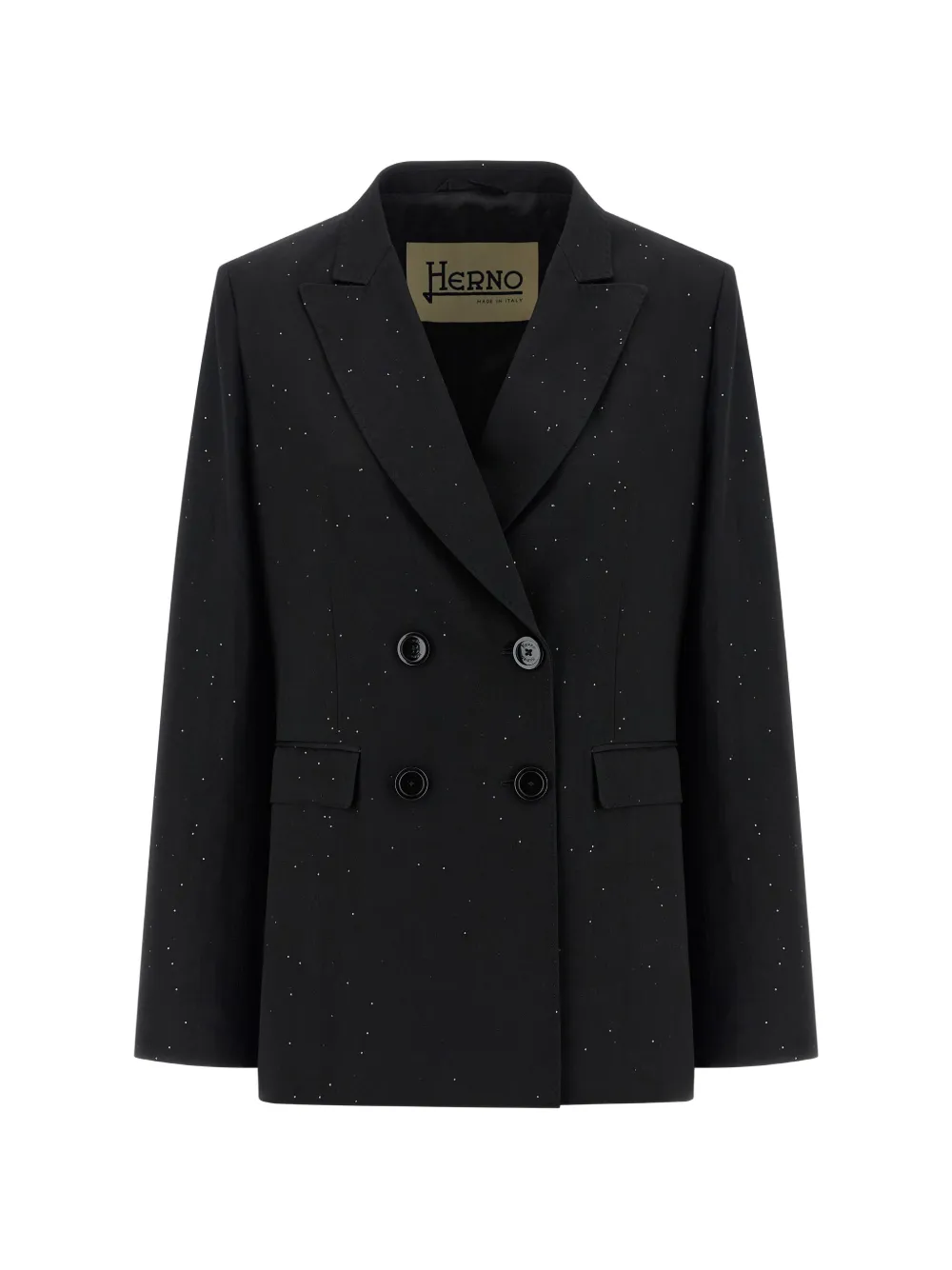 

Двубортный пиджак с аппликацией из пайеток Herno, черный