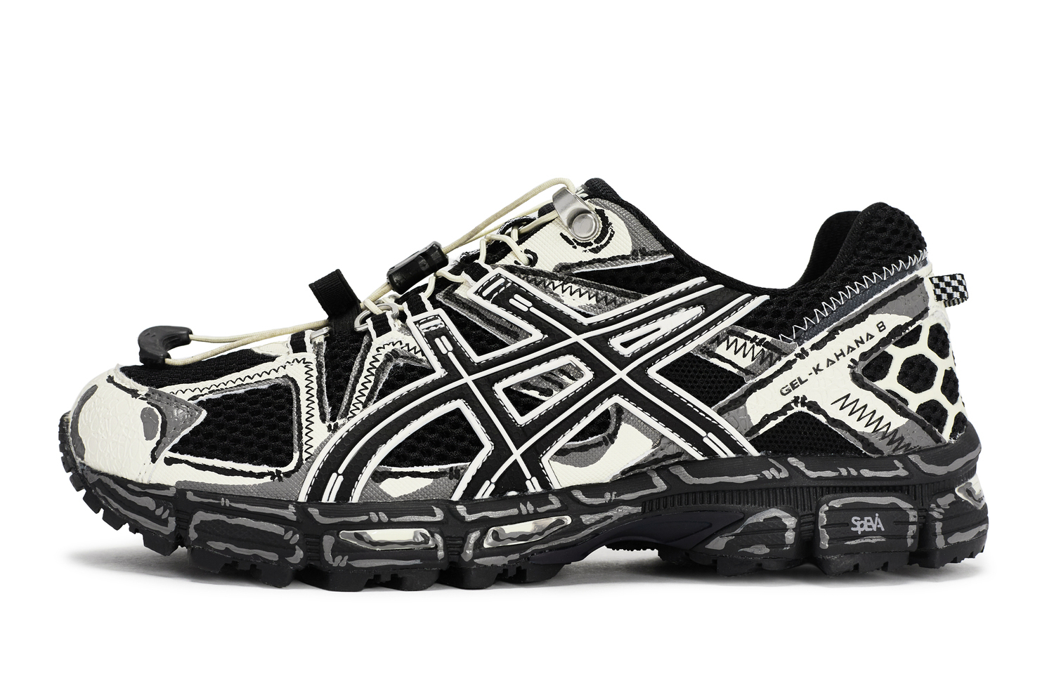 

Asics Мужские низкие беговые кроссовки Gel Kahana 8 FL, черный с белым