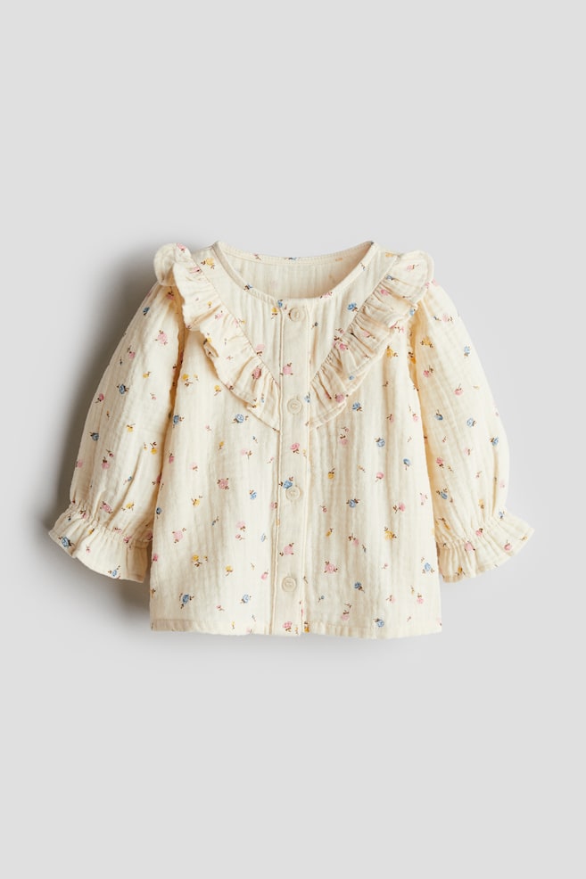 

Хлопковая блузка с воланами H&M, мультиколор