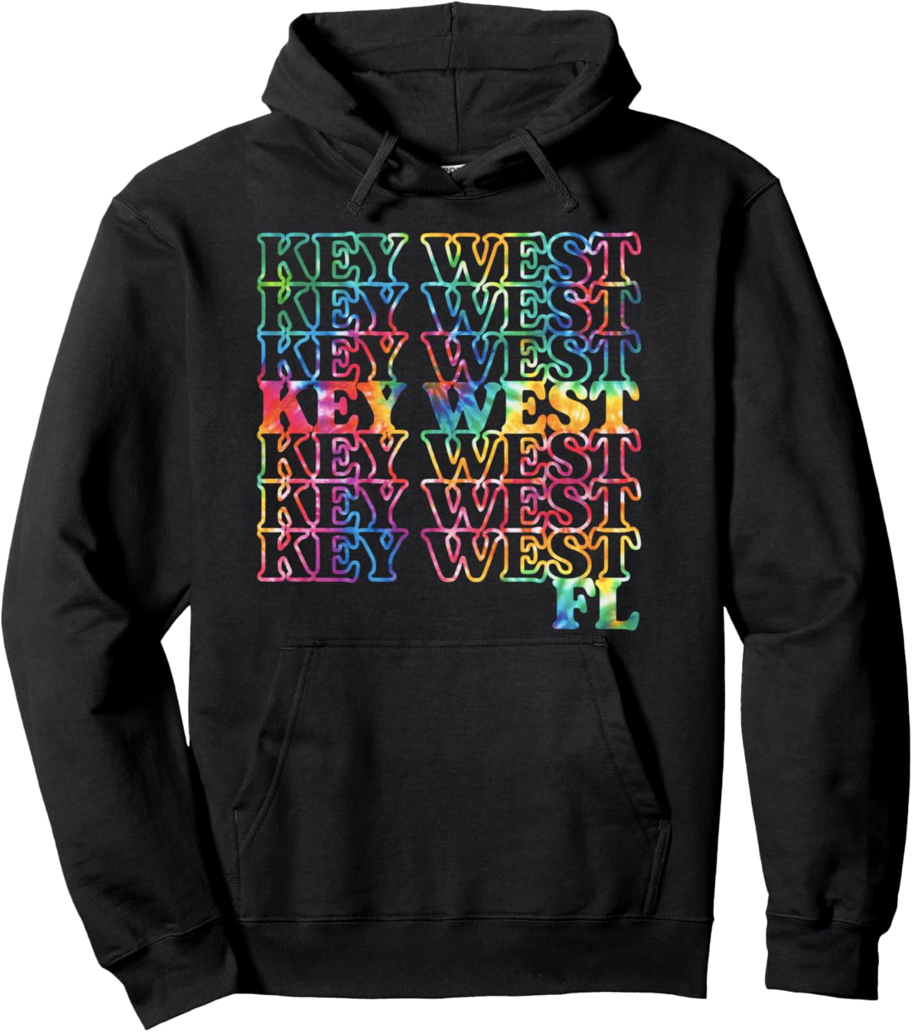 

Худи с принтом тай-дай, сувенир с пляжа Ки-Уэст, Флорида-Кис, черный Key West Shirts