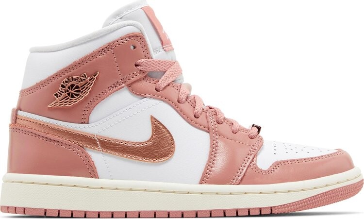 

Кроссовки Wmns Air Jordan 1 Mid SE 'Red Stardust', розовый