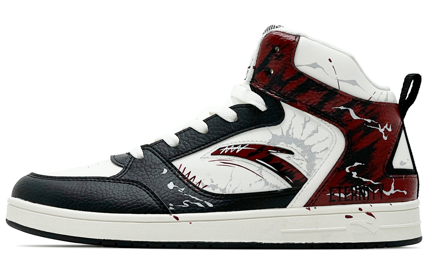 

Кроссовки для скейтбординга Little Zero Feeling Height Increasing, устойчивые к истиранию, легкие, нескользящие, Mid top, мужские ANTA, черный красный