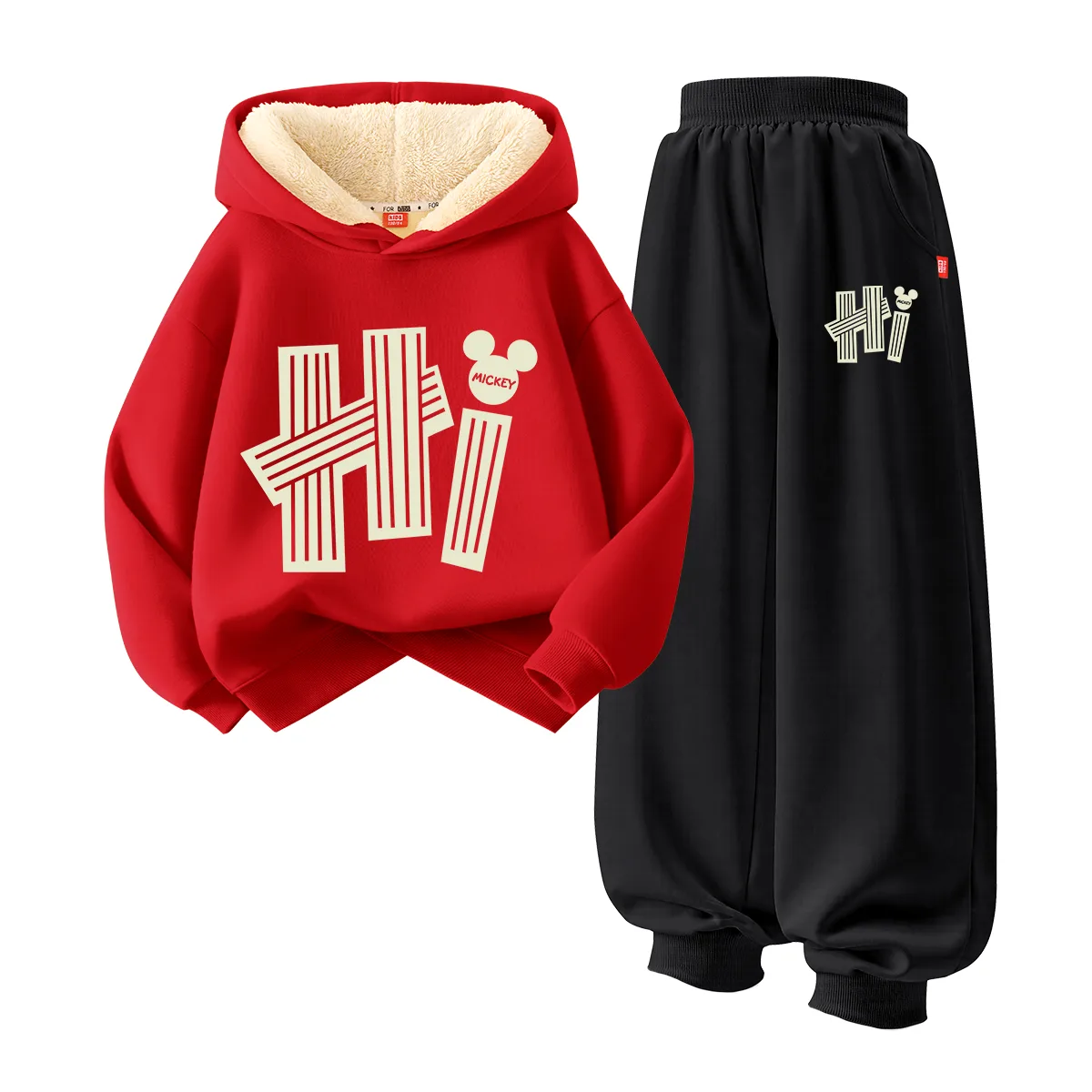 Детская толстовка с капюшоном для спорта и отдыха Disney, [Thickened and Fleece-Lined]Dihalo Ginger+Dihalo K Black — фото 3