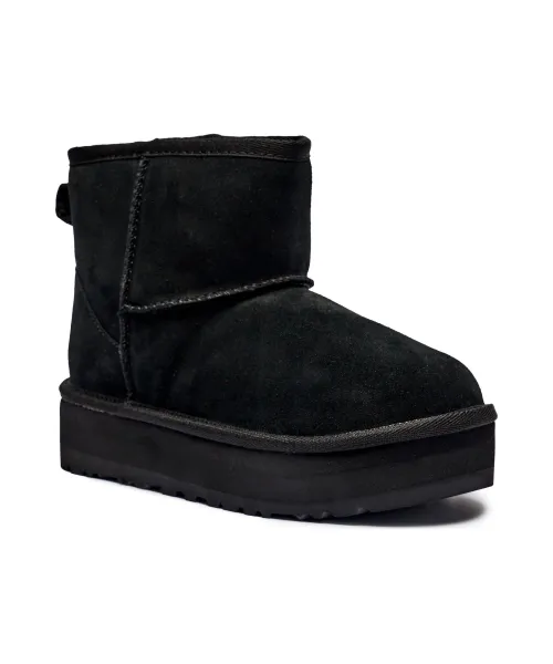

Классические кожаные зимние ботинки на мини-платформе Ugg, черный