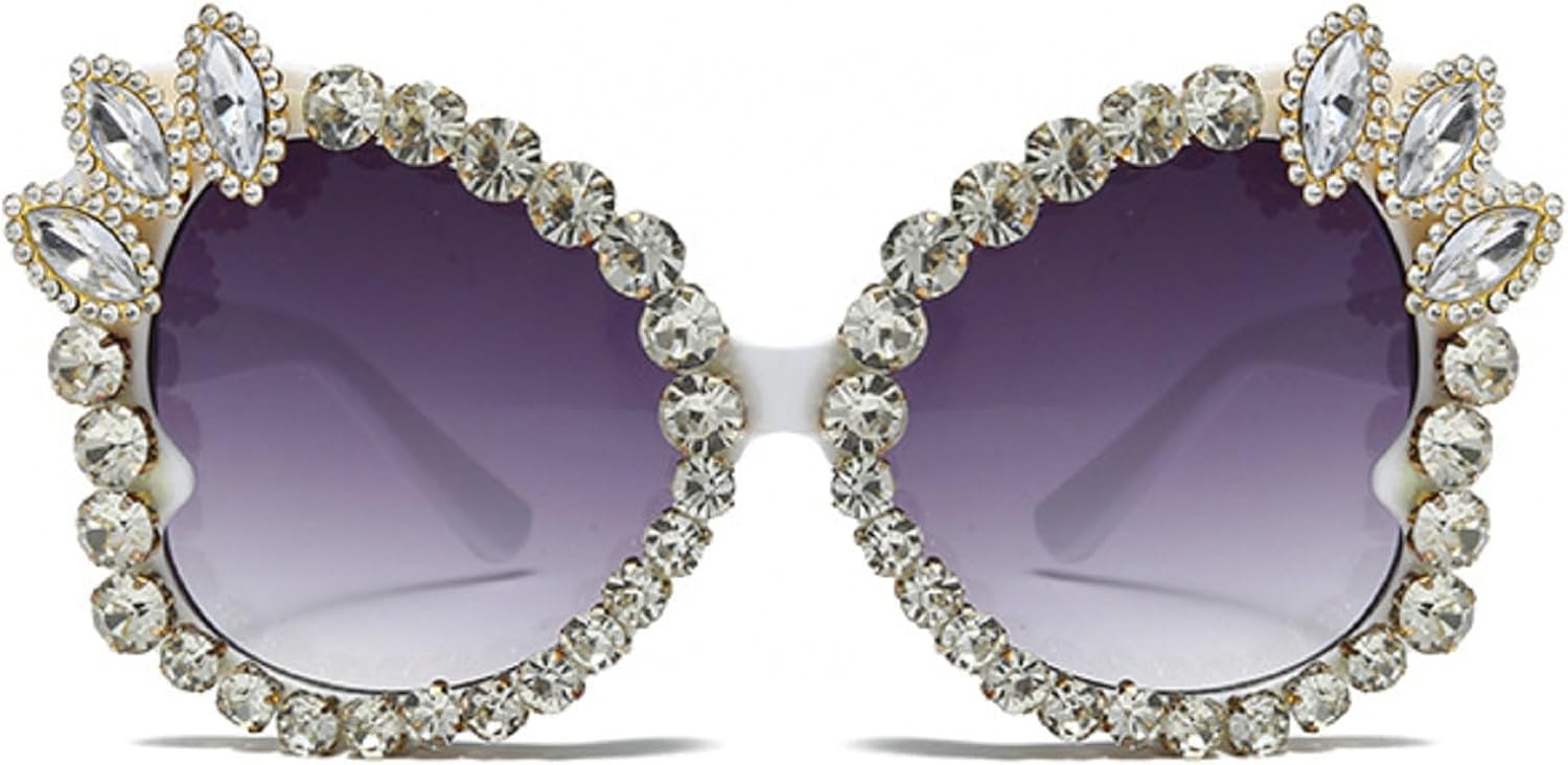 

Солнцезащитные очки в форме бабочки для женщин и мужчин, винтажные, с бриллиантами и стразами, в стиле ретро, ​​для рейв-вечеринок, Хэллоуина, с защитой от ультрафиолета UV400 mincl, White