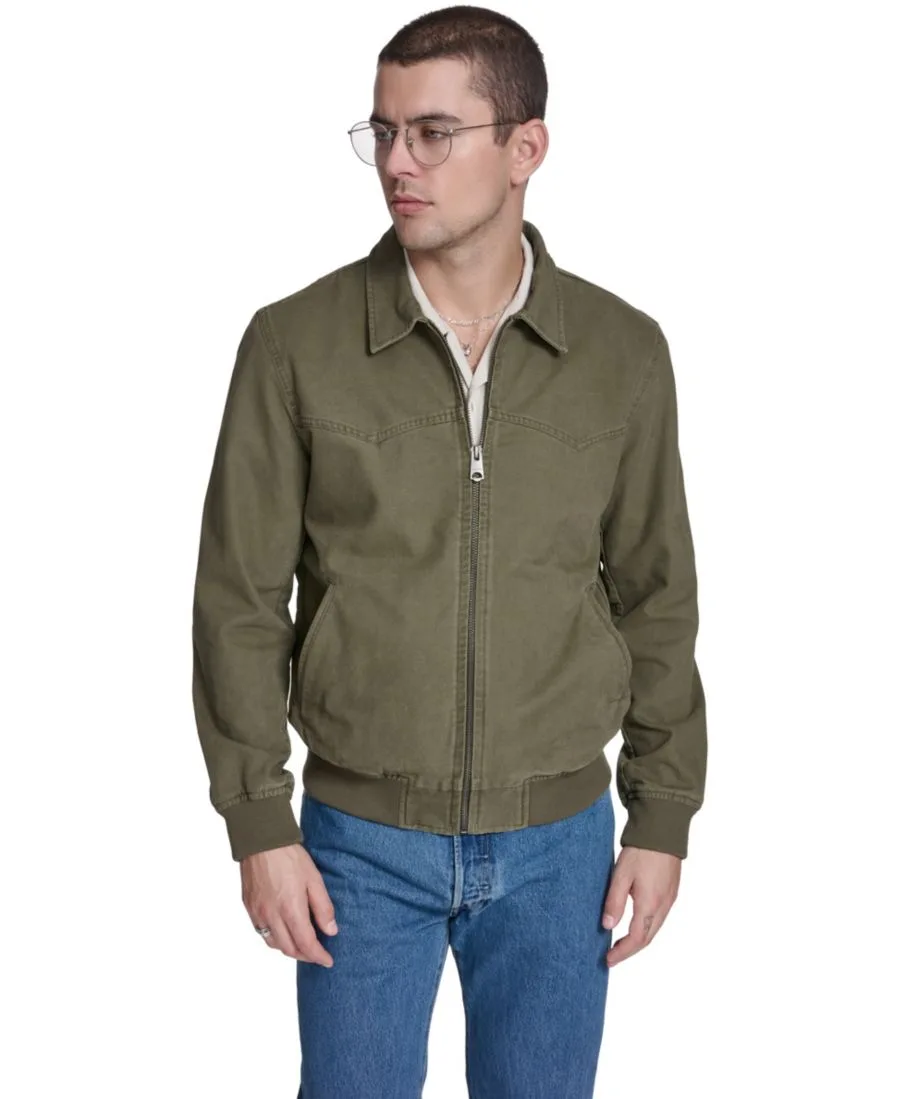 Мужская хлопковая куртка-бомбер в стиле вестерн Levi's, оливковый