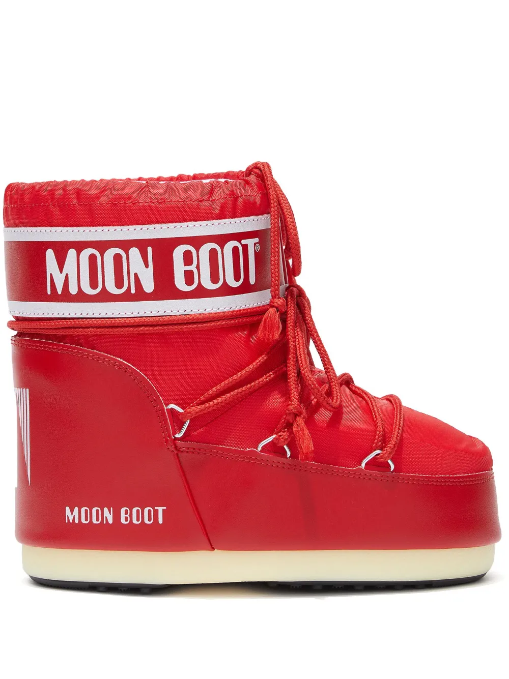 Дутые ботинки женские Moon Boot Classic Low 2 с логотипом, красный