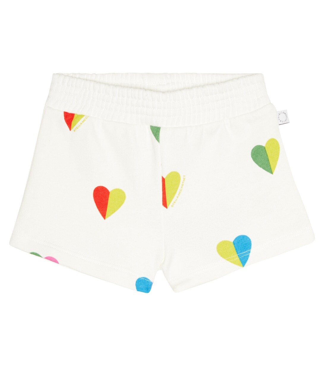 

Короткие шорты из хлопкового джерси с детским принтом Stella Mccartney Kids, белый