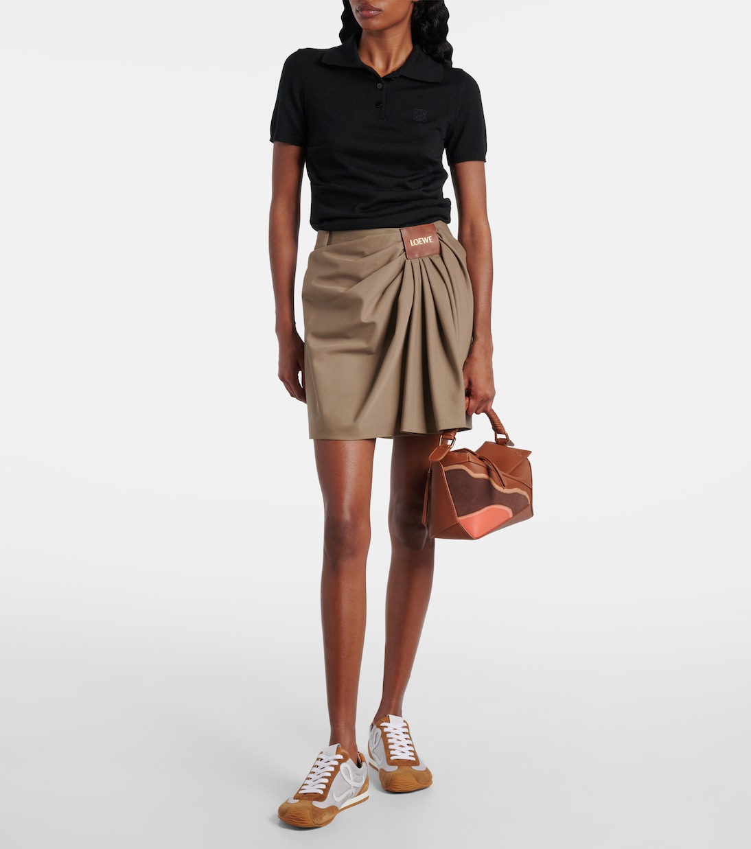 Балетные кроссовки 2.0 с отделкой из замши Loewe, Grey/White/Tan — фото 3