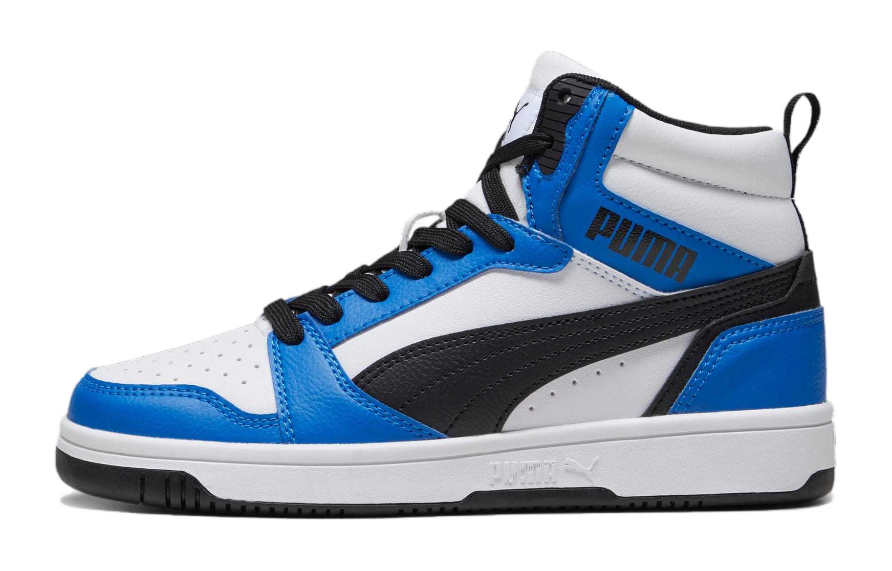 

Rebound V6 Mid Top Детские сине-черные скейтбординговые кроссовки для подростков PUMA