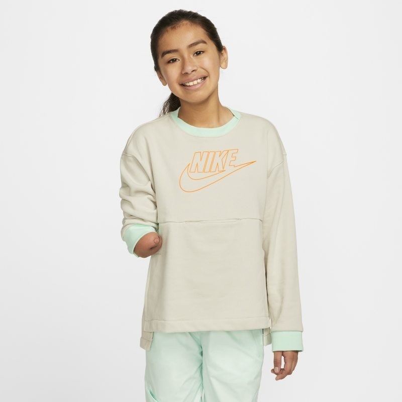 Детская толстовка Nike U Flyease Play, серая, с круглым вырезом и длинными рукавами, GBO169 — фото 4