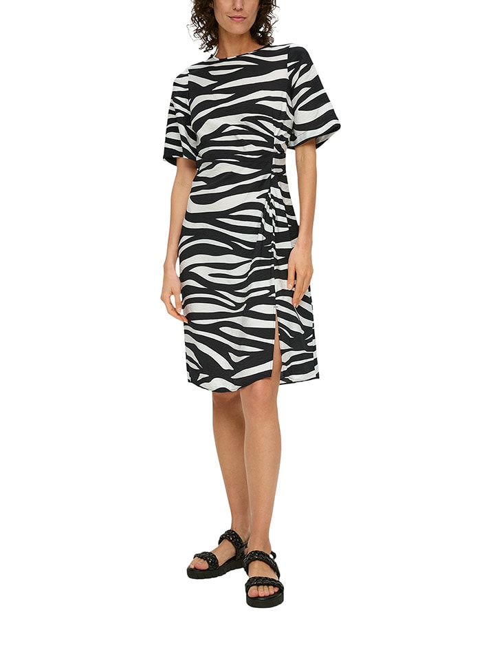 

Короткое платье S.OLIVER RED LABEL, белый/черный