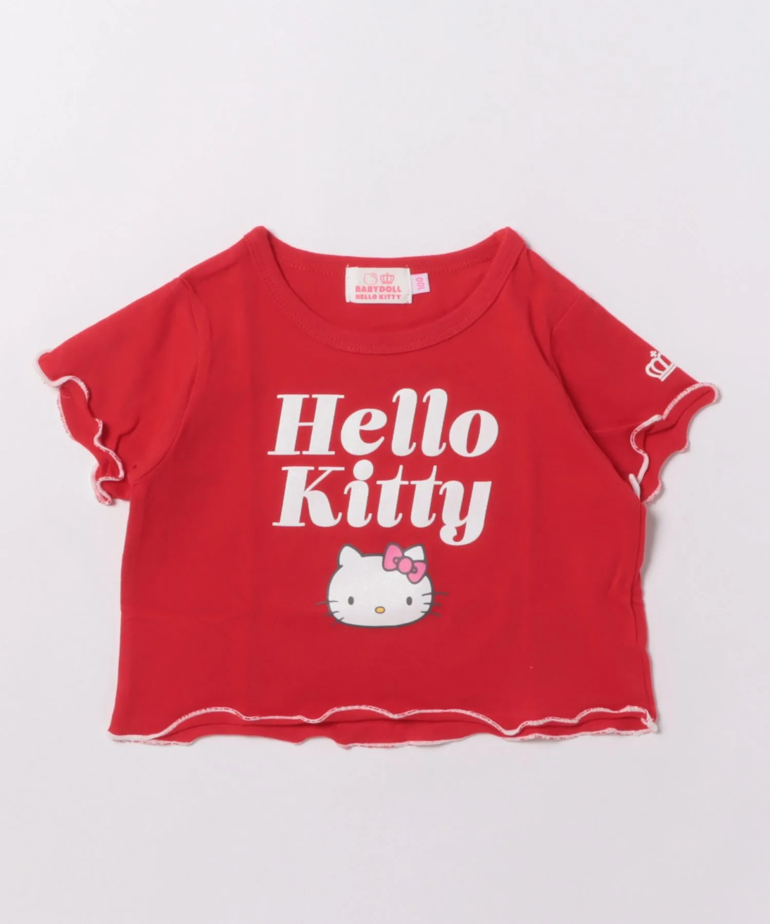Футболка BABYDOLL укороченная с принтом Sanrio светло-голубой — фото 3