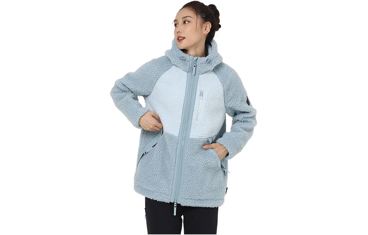 

DECATHLON Женское пальто на бархатной основе SH500 бирюзового цвета