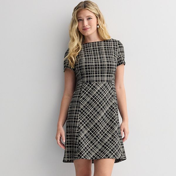 

Женское платье с коротким рукавом в клетку Andrew Marc