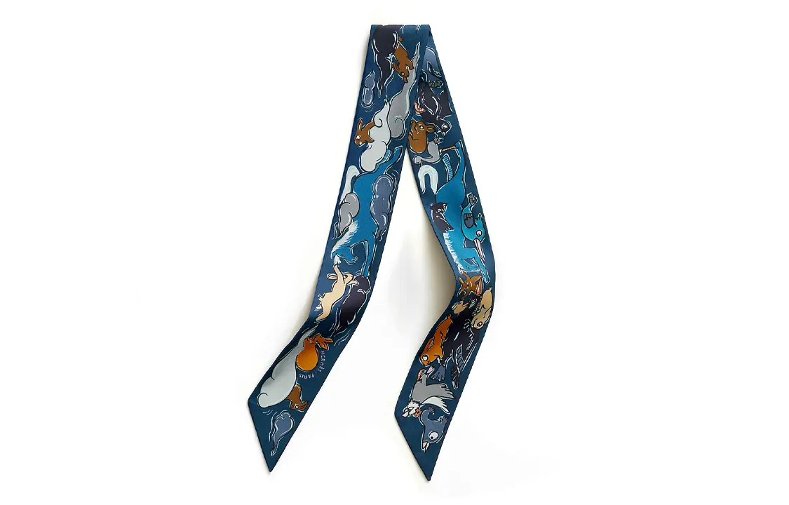 

Шёлковый шарф Unisex Blue HERMES