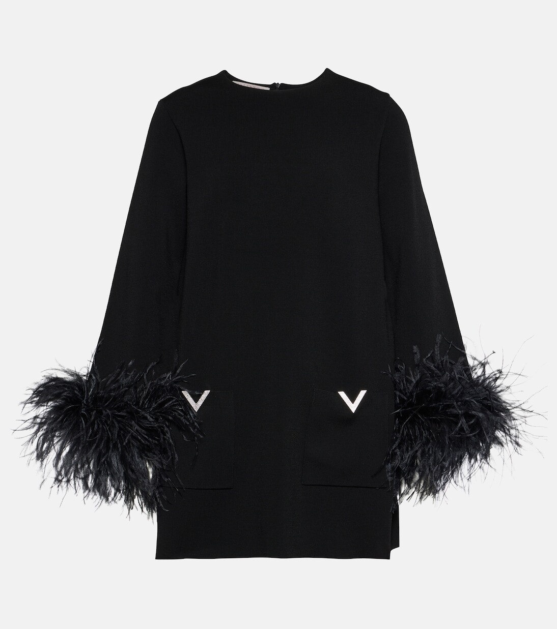 

Блузка с перьями Valentino, черный