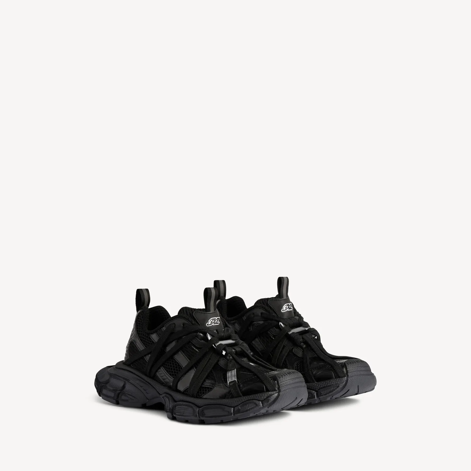 BALENCIAGA Мужские кроссовки 3XL Extreme Laces B в черном цвете — фото 2