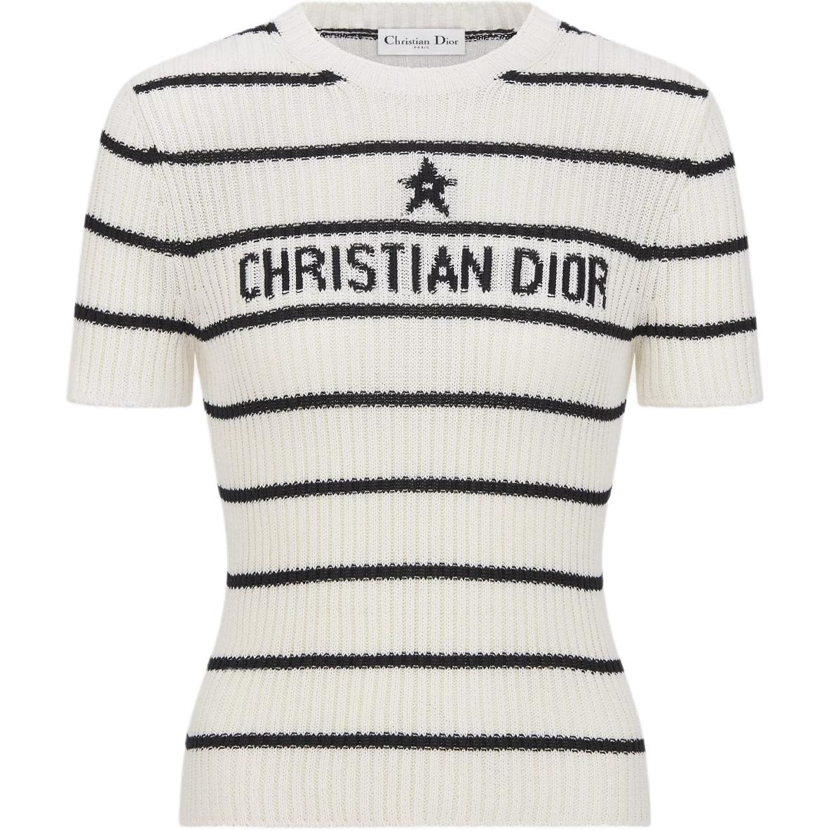 

DIOR Топ Women's Ecru/Marine Blue