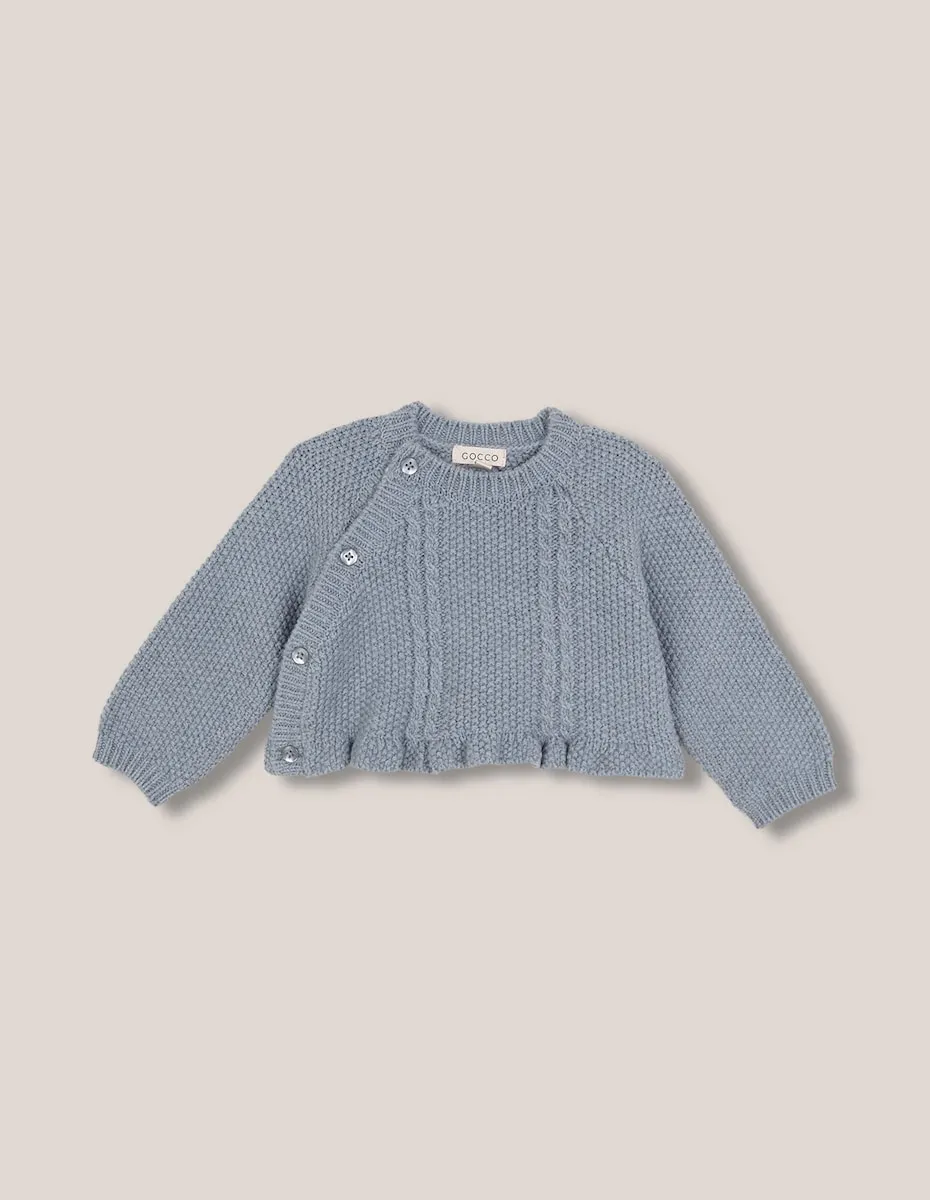 

Вязаная детская куртка с узором рис Gocco, синий