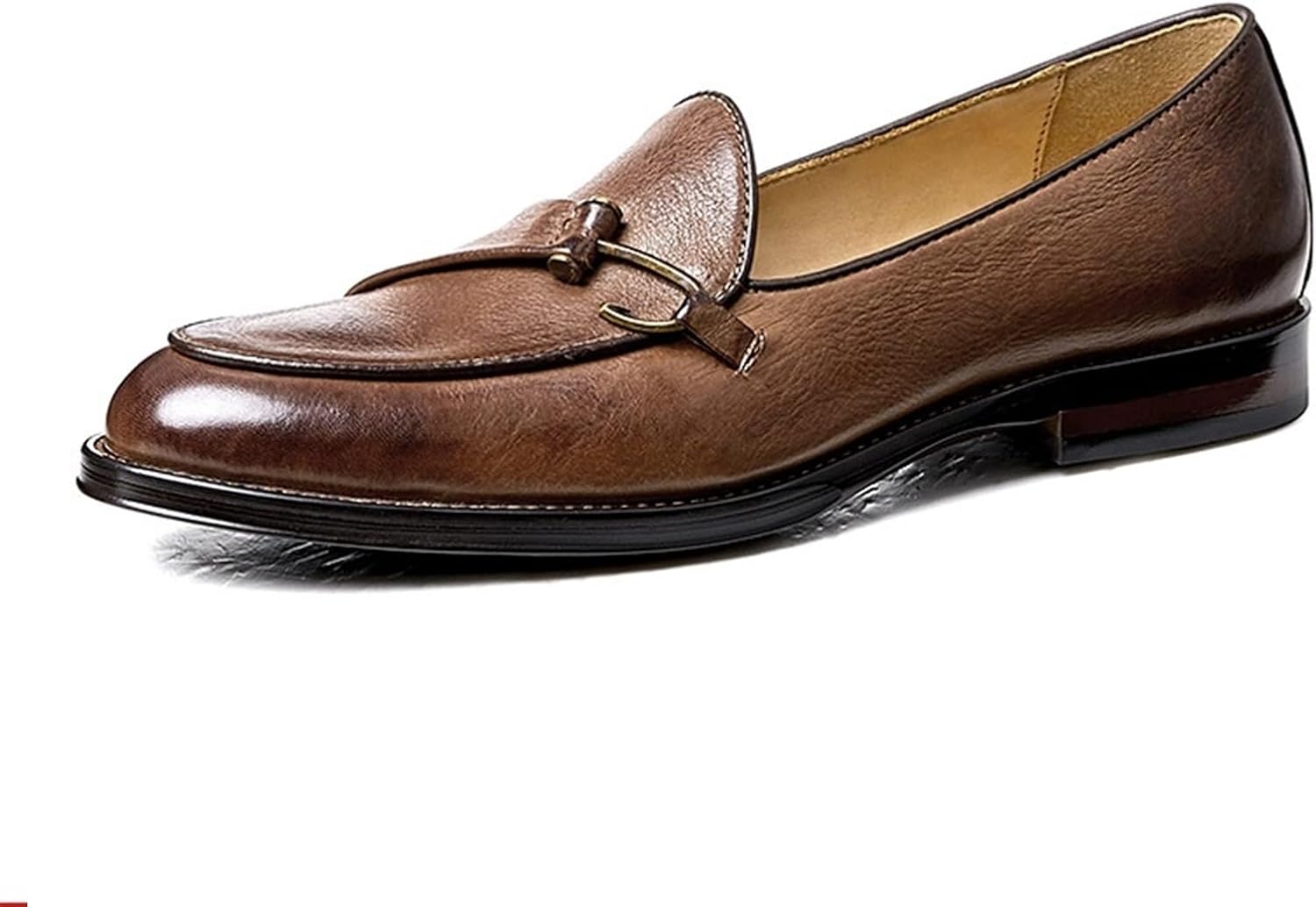 

Мужские модные лоферы из натуральной кожи с отделкой Penny, удобные повседневные мокасины, модная обувь для торжеств, комфортные туфли с круглым носком для свадьбы и деловых встреч Generic, коричневый