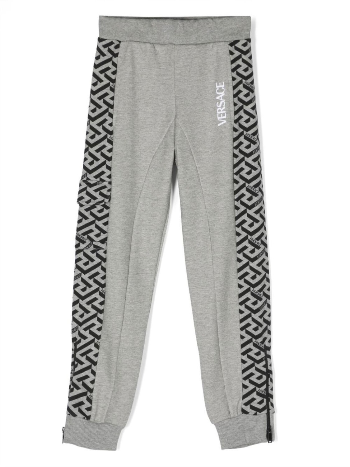 

Versace Kids спортивные брюки с узором Greca, серый