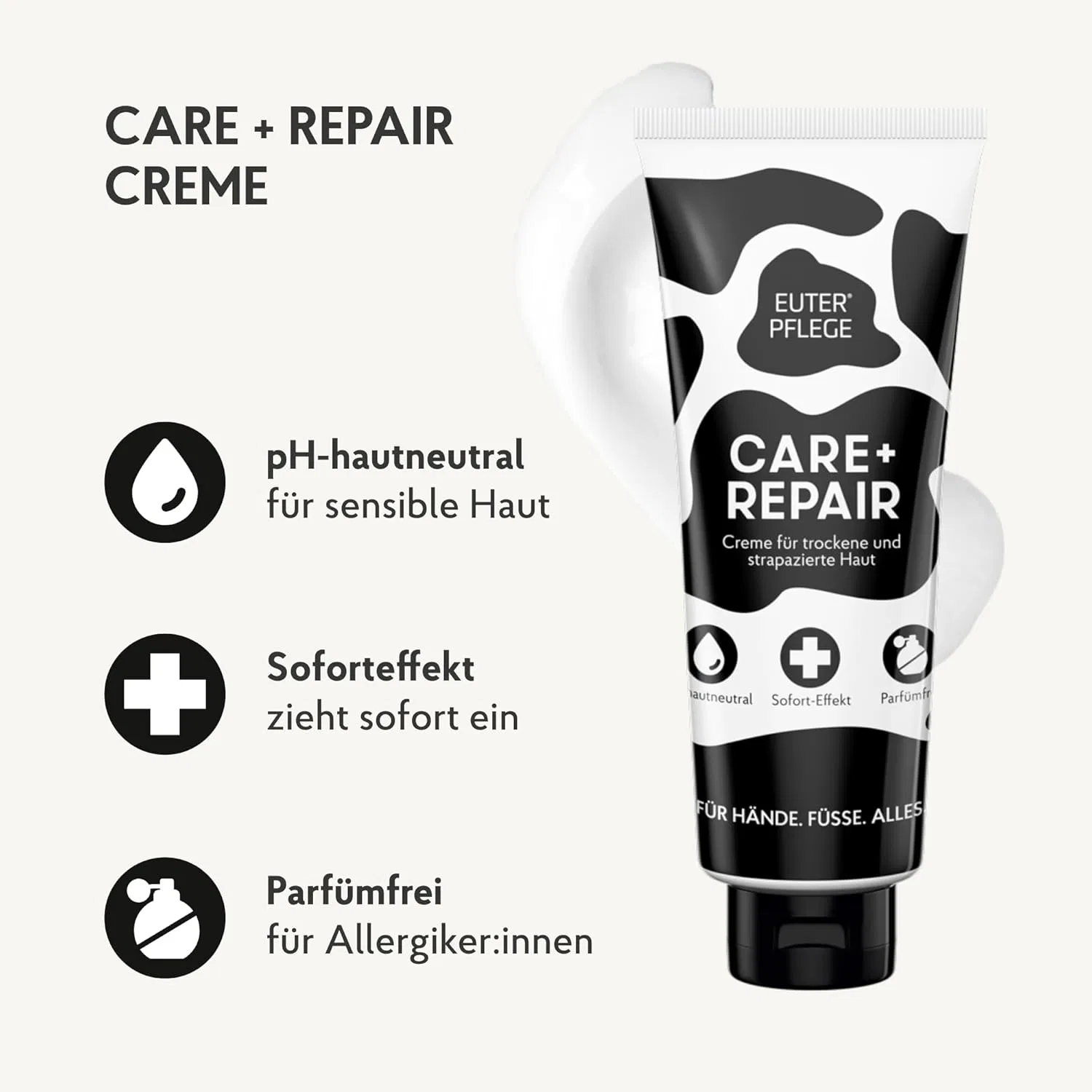 Интенсивный крем для сухой кожи EUTERPFLEGE Care + Repair Cream ‎Haka — фото 3