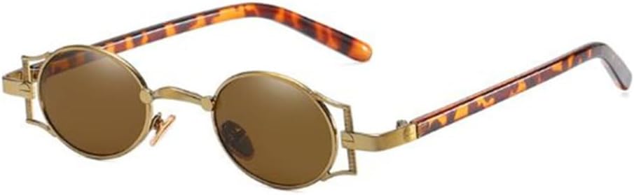 

Маленькие круглые солнцезащитные очки в стиле стимпанк для мужчин, винтажные очки в оправе из сплава, круглые очки для женщин, уличные очки с защитой от УФ-излучения UV400 HDUBFY, 6