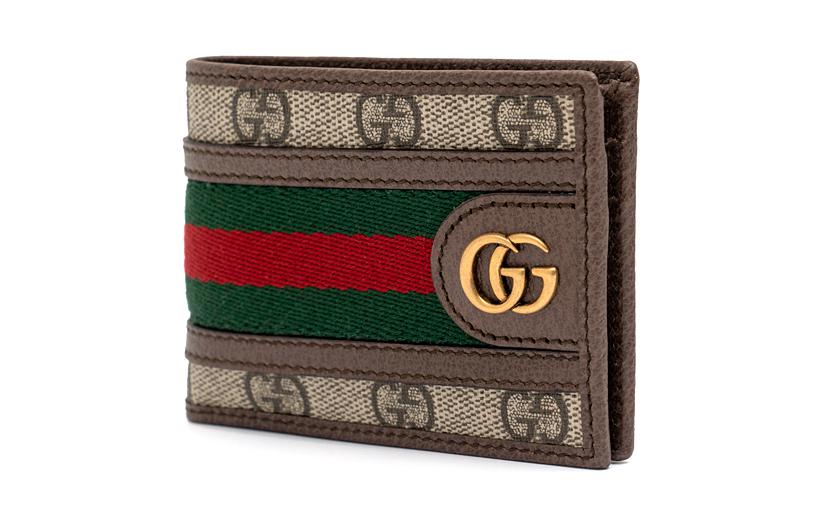 Мини-кошелёк Ophidia Canvas With Calfskin мужской коричневый и бежевый GUCCI — фото 2