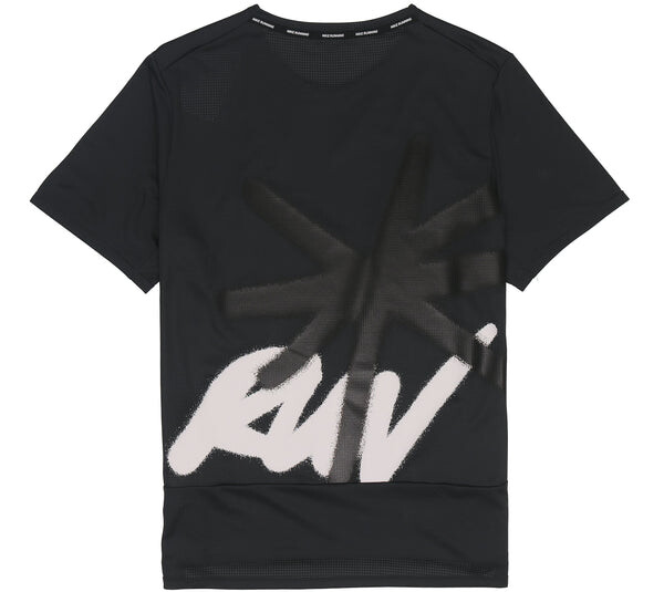 Футболка Dri Fit Rise 365 Футболка с рисунком распылением Nike, черный — фото 2