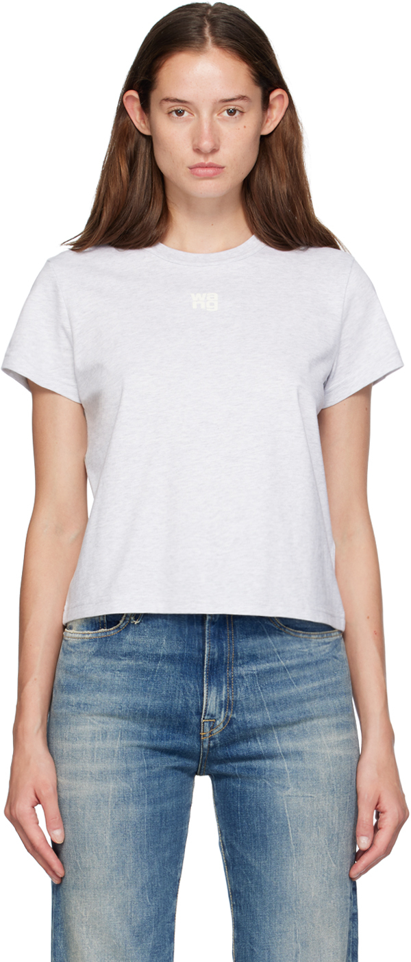 

Футболка серая Puff Logo hrunken alexanderwang.t, Light heather grey