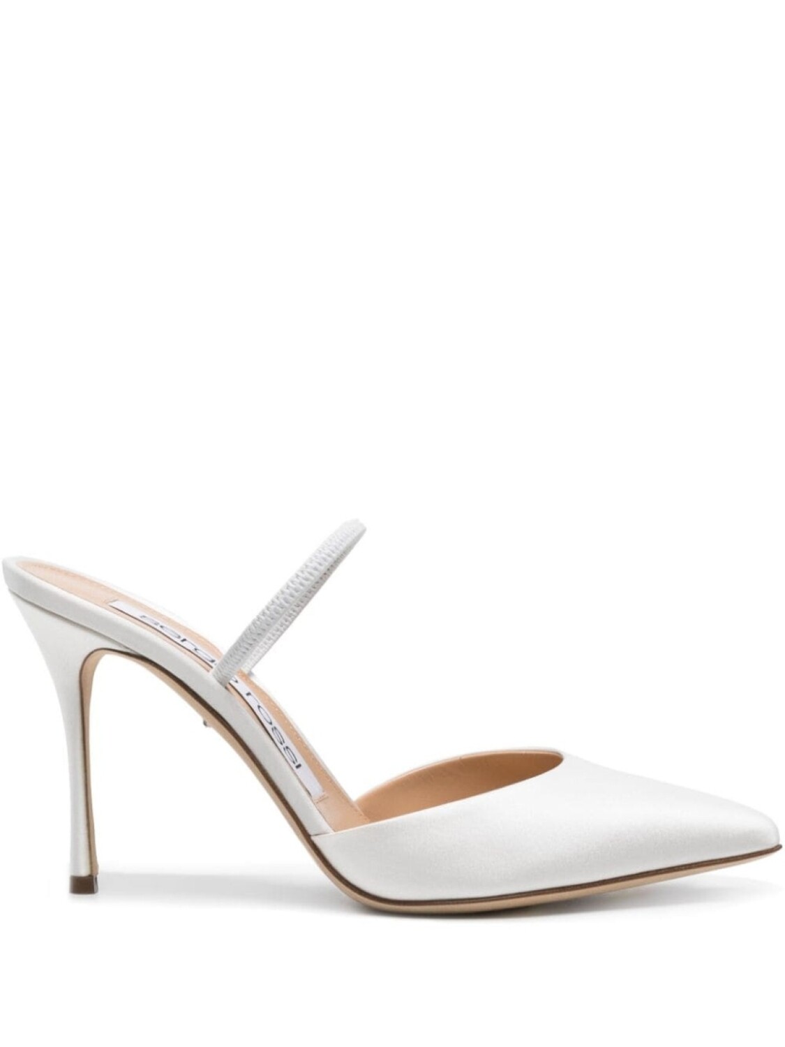 

Sergio Rossi атласные мюли Godiva Bridal 85, белый