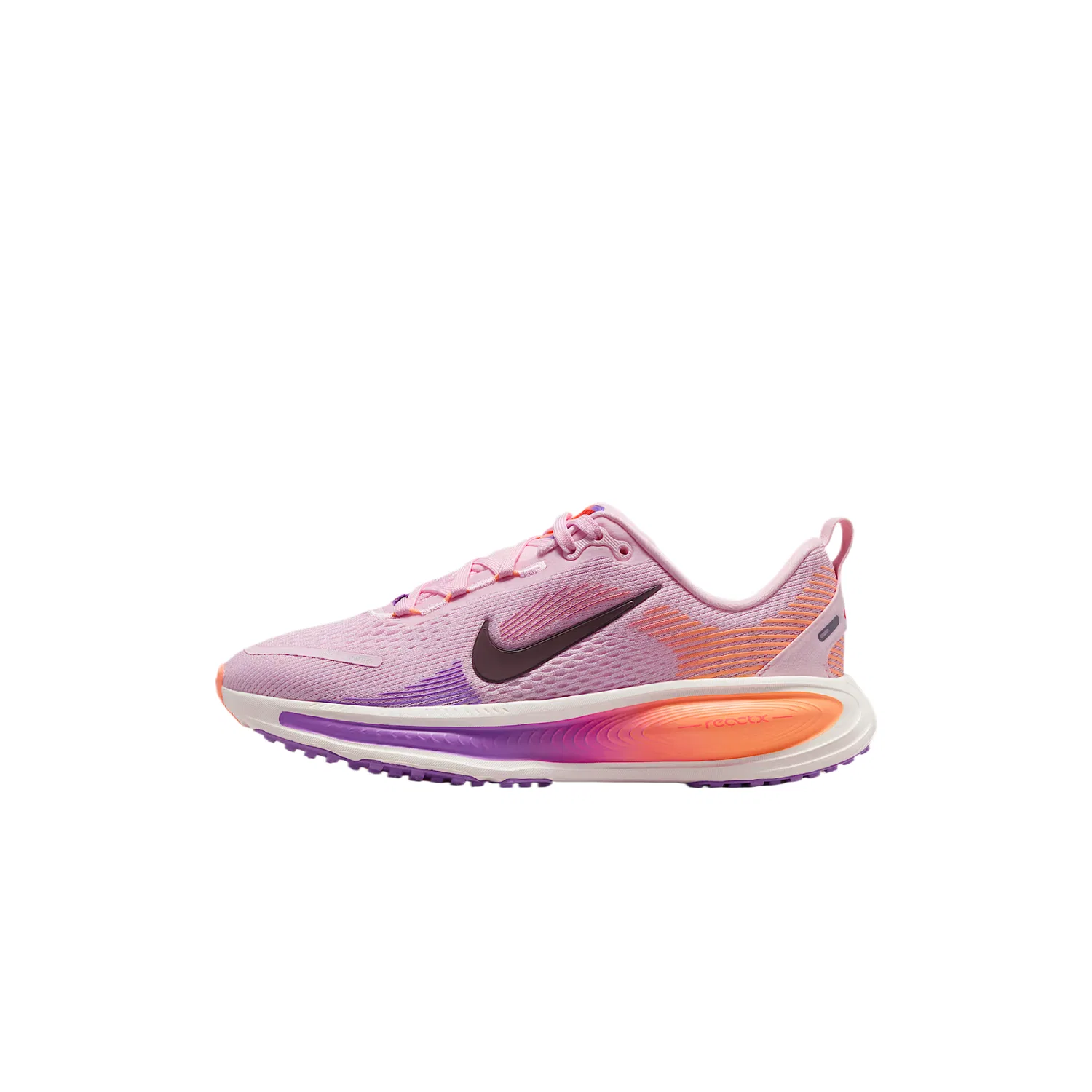 Кроссовки беговые Vomero 18 Breathable Rebound Low top Kids' Nike, Pink Foam/Bright Purple/Sail White/Tattoo Color