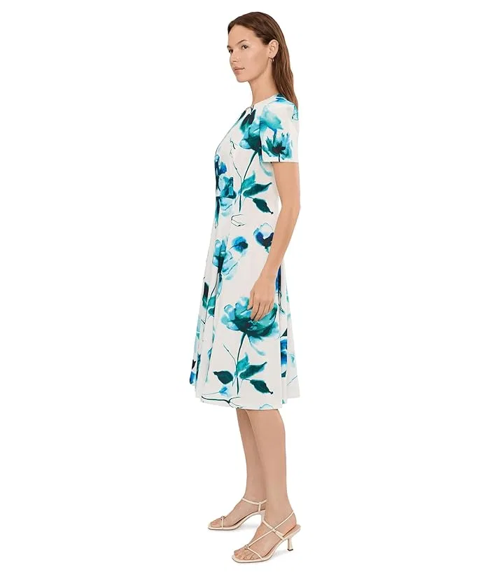 Платье A-line с цветочным принтом Calvin Klein, Regatta Multi — фото 3