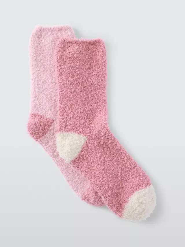 

Носки John Lewis Fluffy Lounge 2 шт, цвет pink/multi