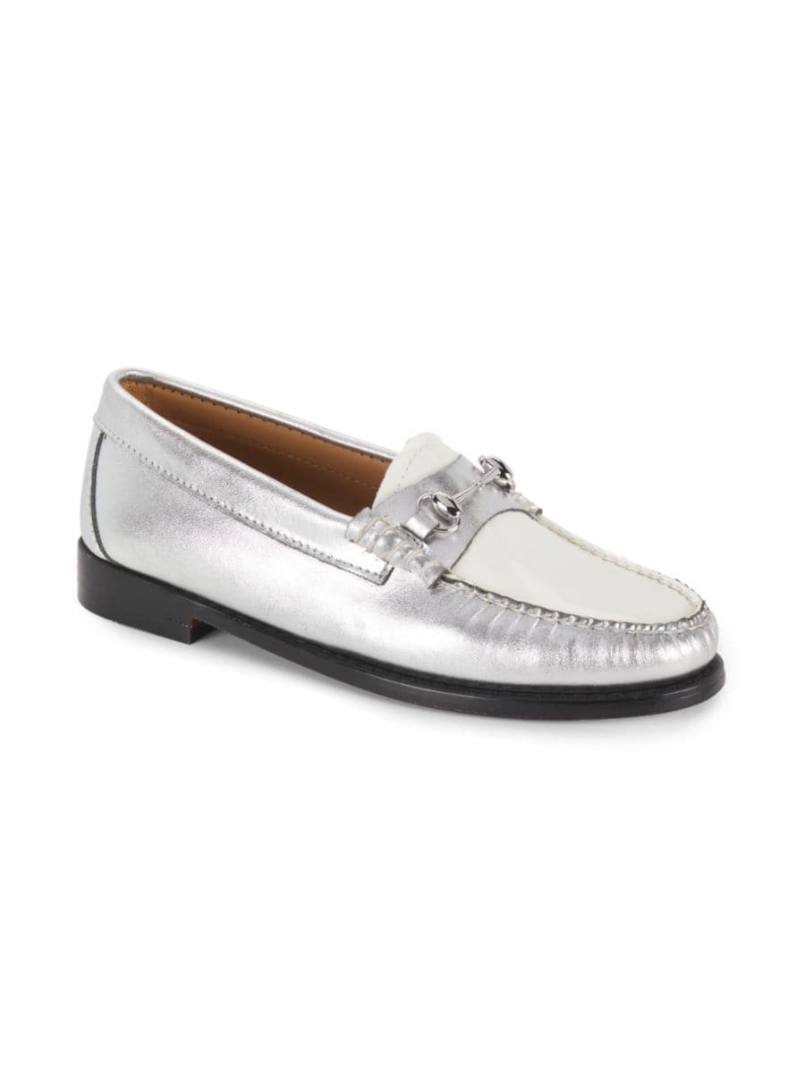 Металлические кожаные лоферы Lianna GH Bass, цвет Gold White — фото 2