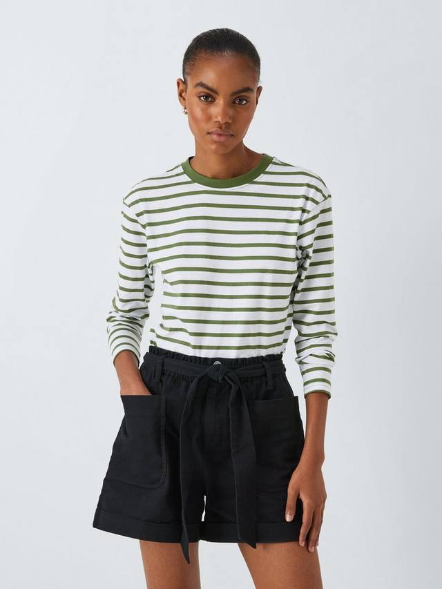 

Футболка в полоску с длинным рукавом relax John Lewis , цвет White/Green