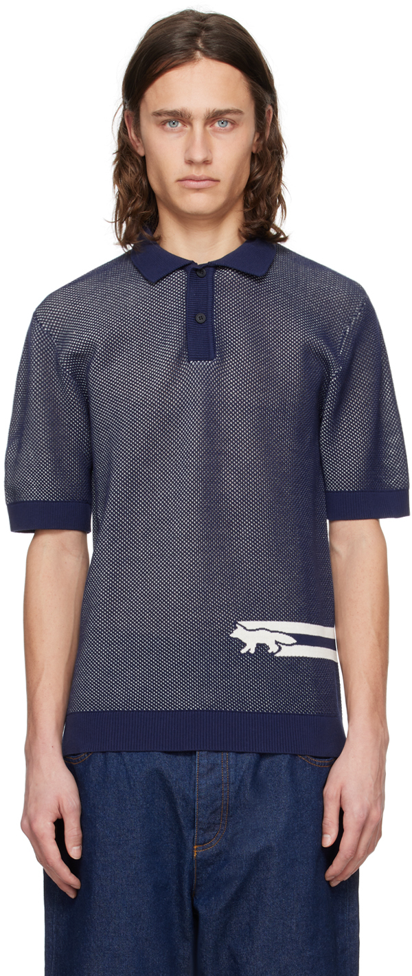 

Поло Navy Flash Fox Maison Kitsune