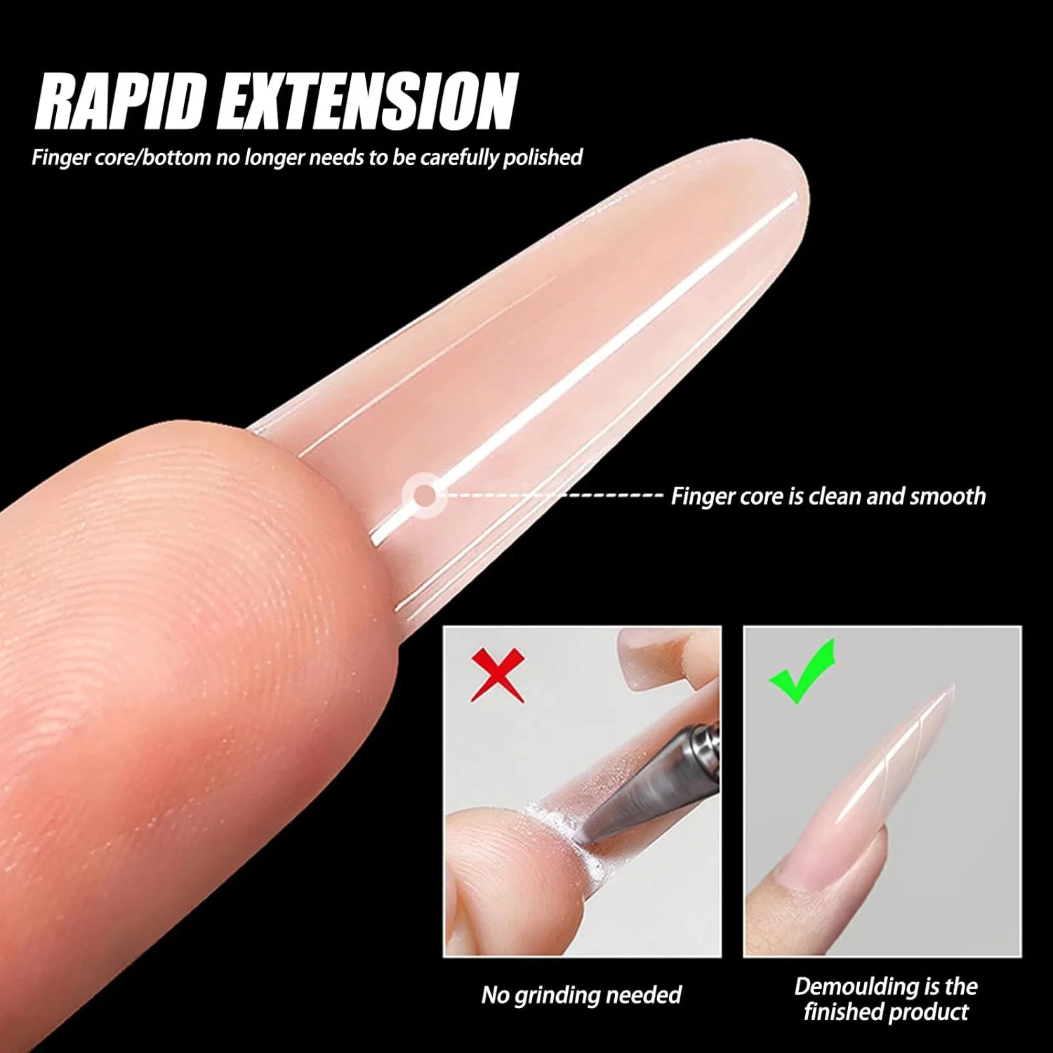 Набор из 240 двойных форм для наращивания ногтей Polygel (овальные) Brtnup, Oval — фото 3