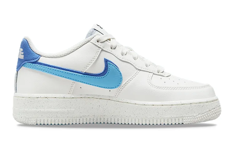 Nike Кроссовки Air Force 1 Low 82 Double Swoosh белые и голубые GS — фото 4