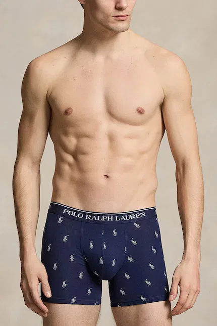 Боксеры из хлопка с эластаном 3 шт Polo Ralph Lauren, синий — фото 2